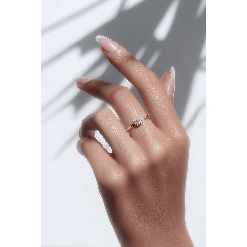 Zenzii Crystal studded nail ring size 6